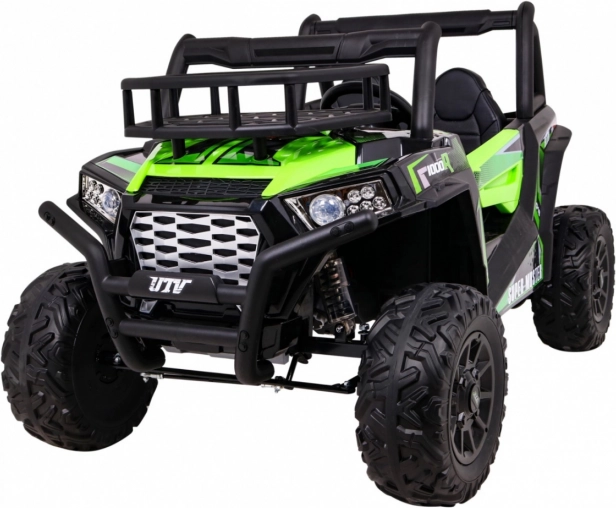 elektrické dětské auto buggy utv 24v se dvěma motory, eva koly a dálkovým ovladačem – zelené