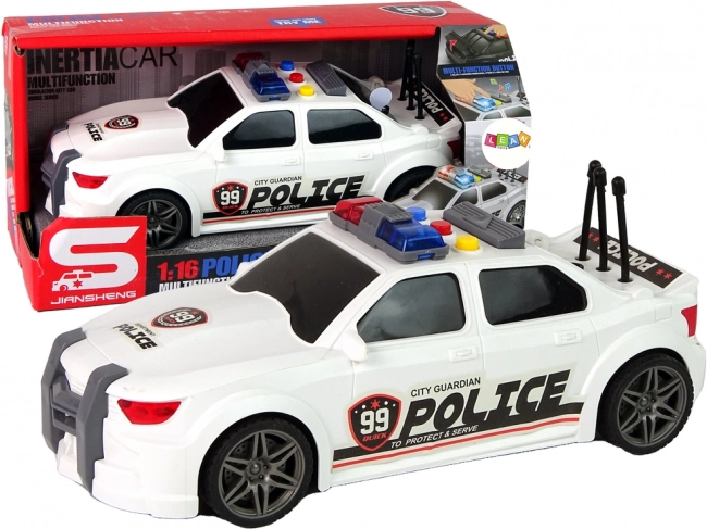 Policejní sportovní auto 1:16 bílé se zvuky