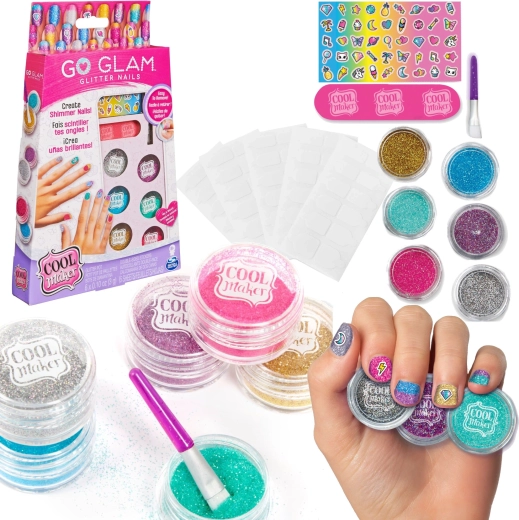 Cool Maker Go Glam sada na zdobení nehtů třpytkami a samolepkami