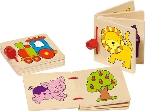 Dřevěná obrázková knížka pro děti