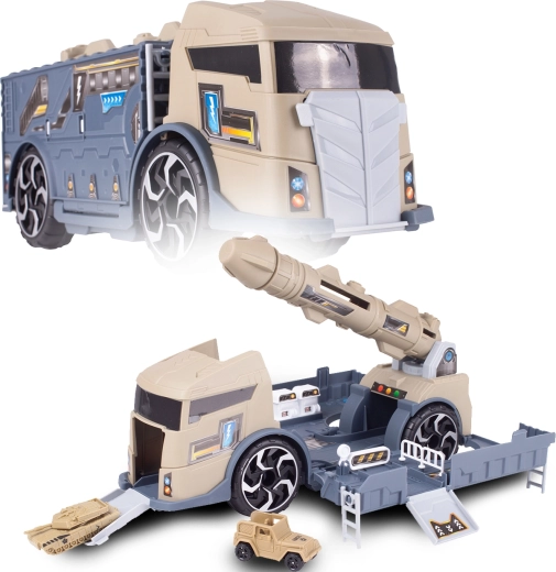 Vojenský nákladní vůz s raketometem