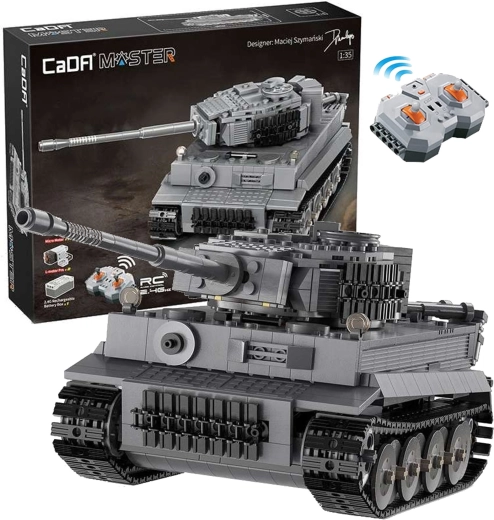 CaDA Master dálkově ovládaný šedý tank Tiger RC 925 dílků
