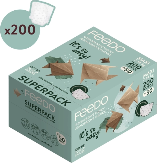 Jednorázové pleny FEEDO maxi (7–14 kg) – Měsíční