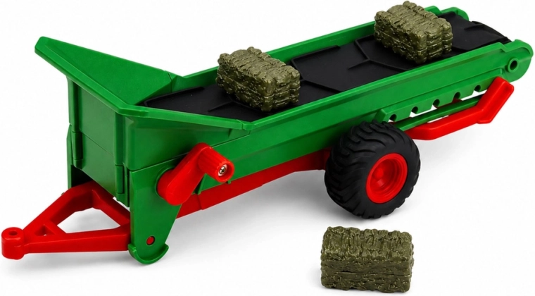 Přívěs s dopravníkem a balíky pro farmářské scénáře
