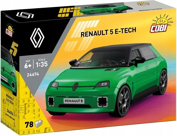 Cobi Renault 5 e-tech electric zelený model z kostek