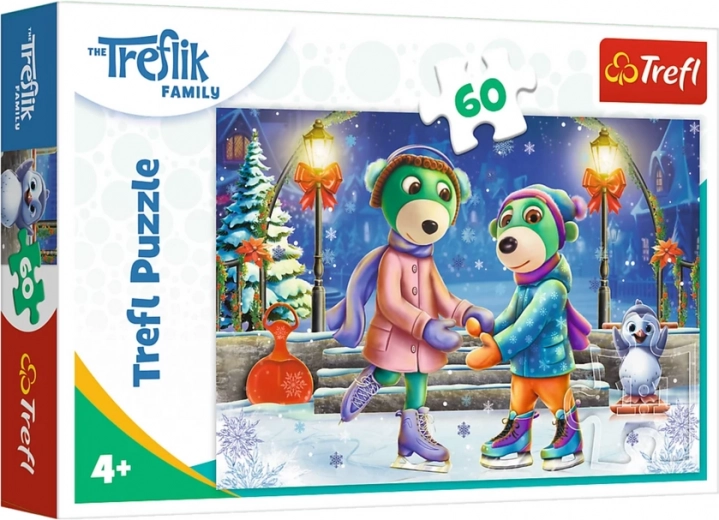 Puzzle 60 dílků Zima u Treflíků