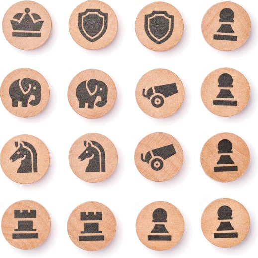 Dřevěné žetony s jasnými symboly