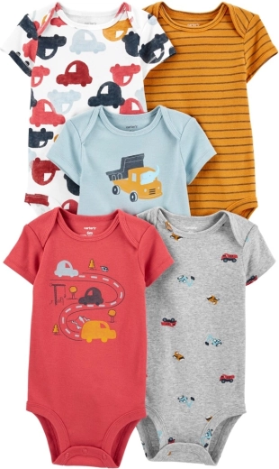 Carter’s chlapecká body s krátkým rukávem Cars, 5 ks (3 m)