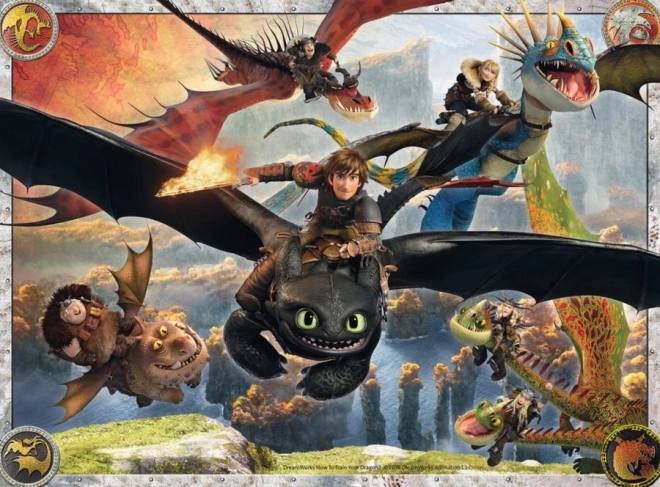 Ravensburger puzzle Jak vycvičit draka: Dobří draci XXL 150 dílků