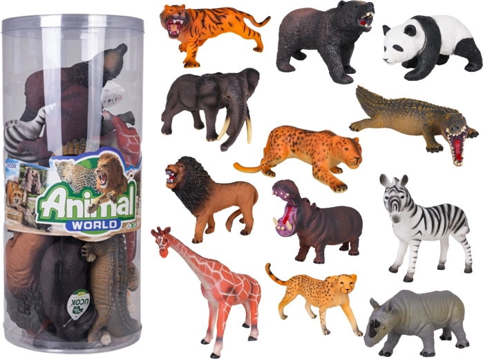 Sada safari zvířat – 12 velkých figurek
