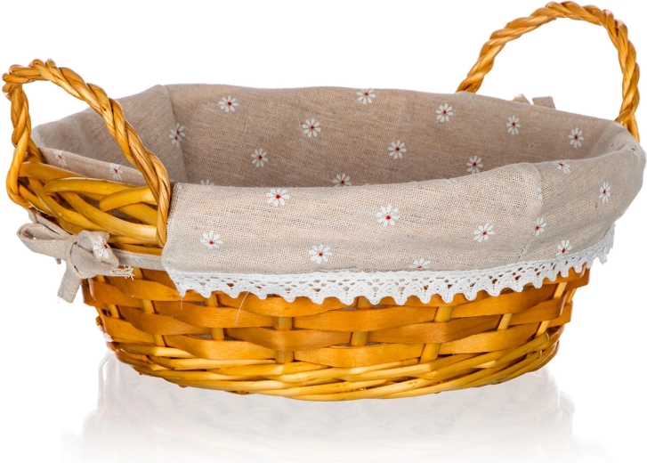 Proutěný kulatý košík s ušima DAISY 30 × 12 cm