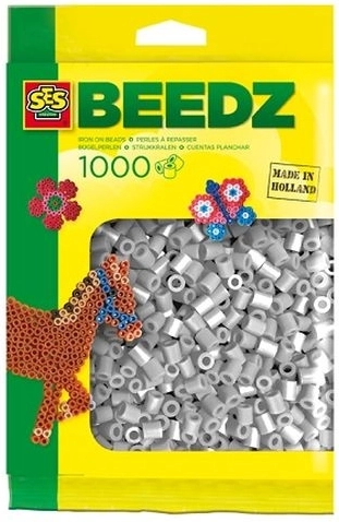 SES Creative zažehlovací korálky 1000 ks – šedé