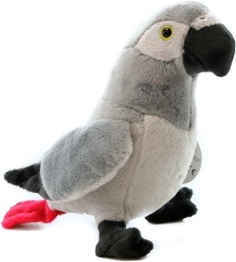 Plyšový šedý papoušek 20 cm