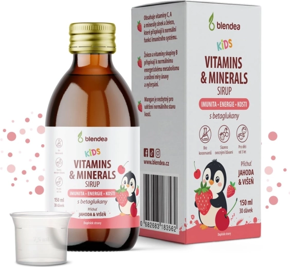 Blendea KIDS sirup s vitamíny, minerály a betaglukany 150 ml