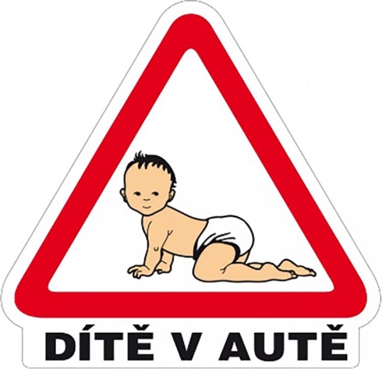 Samolepka Dítě v autě 160 × 155 mm