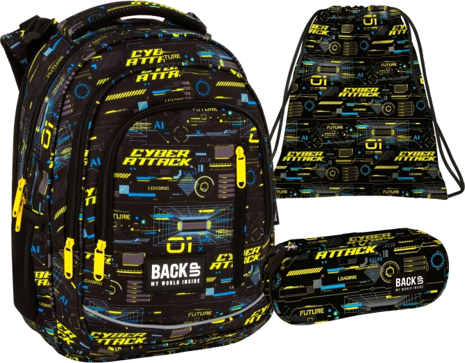 BackUP školní set Cyber Attack 3v1 (batoh, penál a vak)