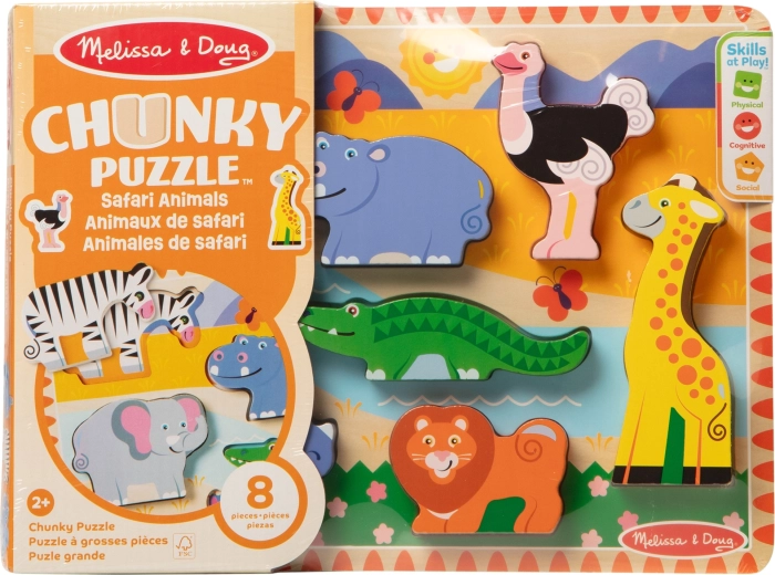Dřevěné chunky puzzle safari MELISSA & DOUG