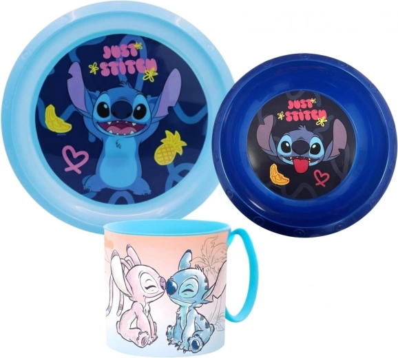 Plastová jídelní sada Lilo a Stitch (3dílná)