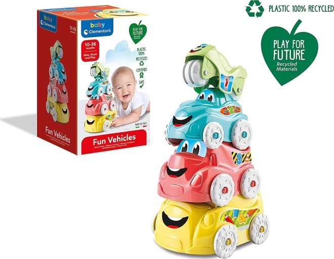 Clementoni Baby stohovací legrační vozidla Play for Future