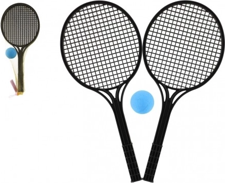 Sada na soft tenis s černými pálkami a míčkem