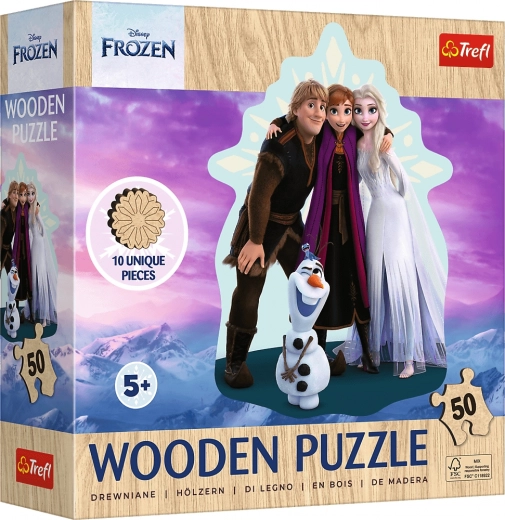 Dřevěné puzzle Ledové království – 50 dílků