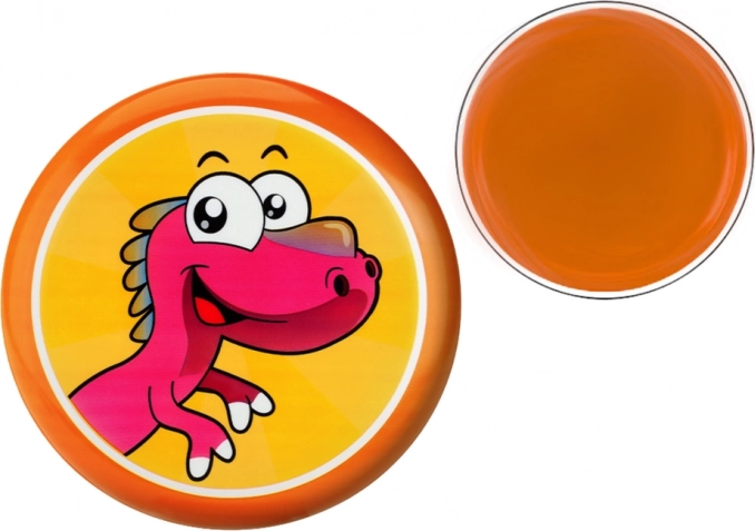 Létající talíř s dinosaurem oranžový 20 cm