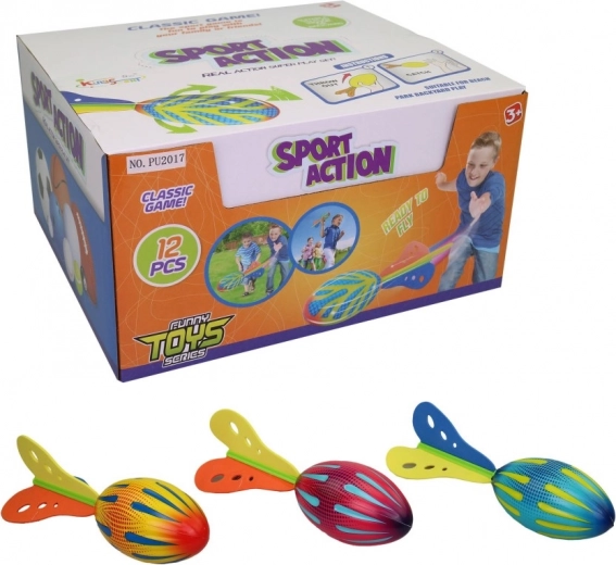 Házecí rakety pro děti 25 × 8,5 cm – sada 12 ks v displeji