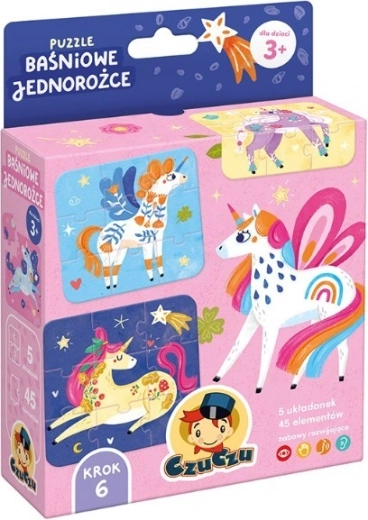 Puzzle – pohádkoví jednorožci (5x9 dílků)