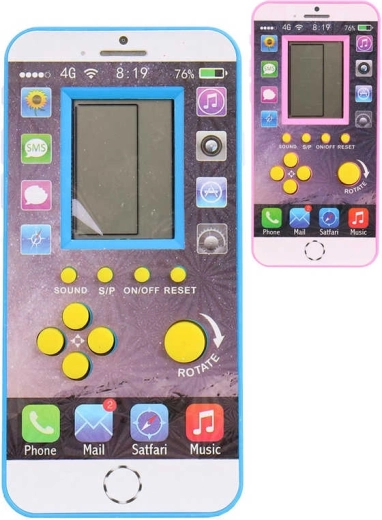 Elektronická hra Brick Game tetris se zvukem ve tvaru telefonu - 1 kus