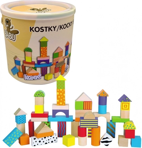 Babu dřevěné kostky 50 ks v kbelíku
