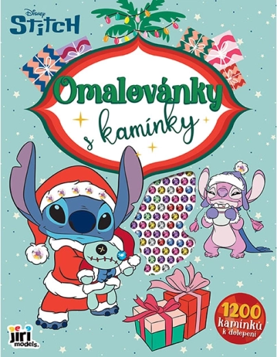 Omalovánky s kamínky Lilo & Stitch vánoce