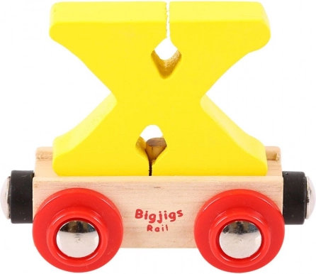 Dřevěný vagónek s písmenem X - Bigjigs Rail