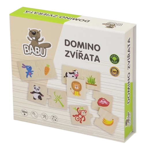 Babu dřevěné domino se zvířátky