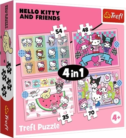 Trefl puzzle 4 v 1 Sladká dobrodružství – Sanrio Hello Kitty