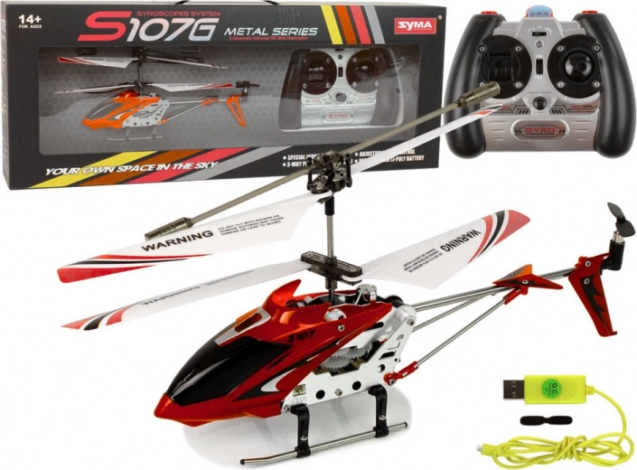 RC vrtulník se gyroskopem SYMA S107G červený