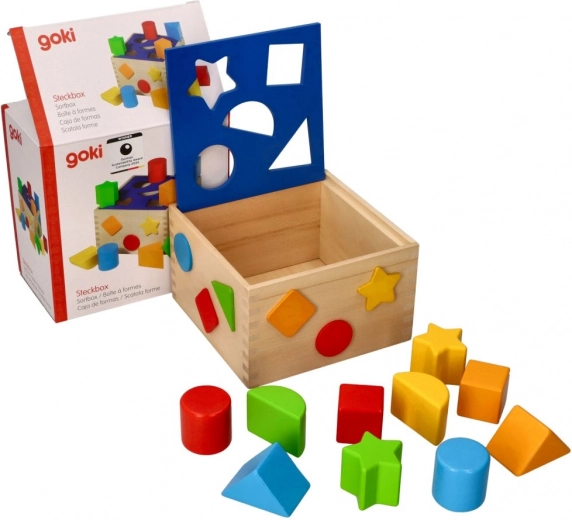 dřevěný vkládací box na tvary goki