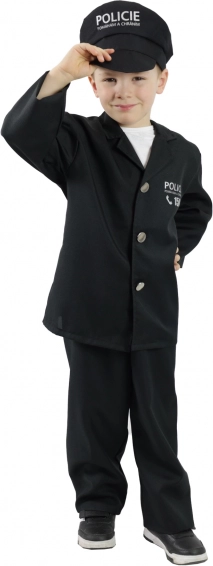Dětský kostým policista s čepicí – český potisk – M