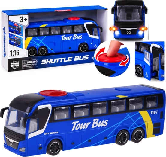 Interaktivní turistický autobus Tour Bus se světlem a zvukem 1:16