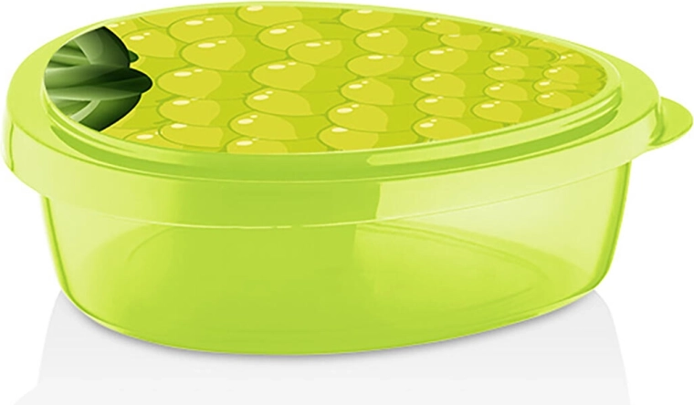 Svačinový box 19,5 × 16 × 6 cm s motivem hroznů – zelený plast