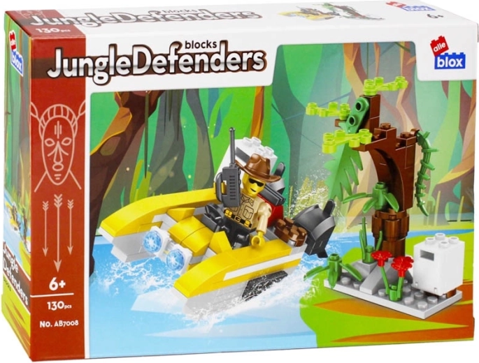 Stavebnice Jungle Defenders – průzkumný motorový člun a strom