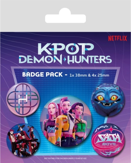 Sada kovových odznaků K-pop Demon Hunters (Netflix)