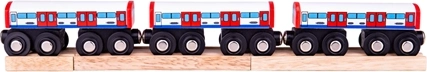 Bigjigs Rail vagóny metra – dřevěná souprava