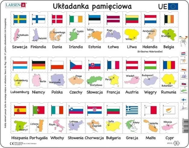 Larsen Unia Europa – vlajky Evropy vzdělávací puzzle