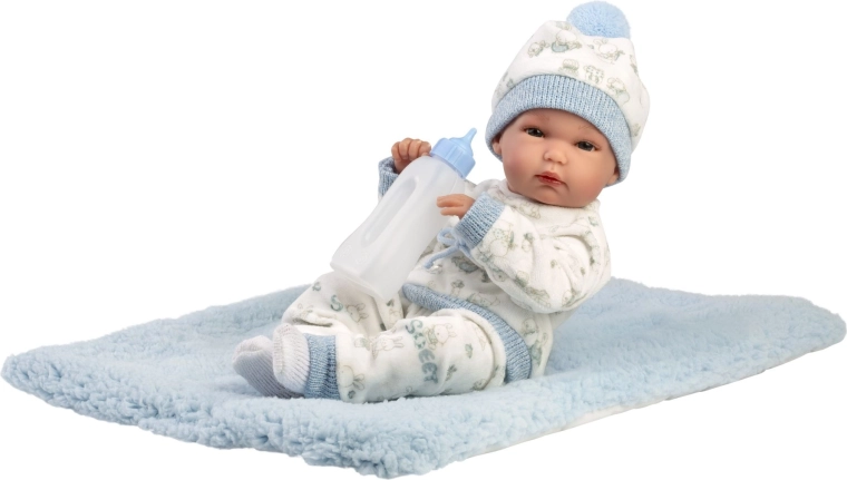 Llorens New Born chlapeček – realistická panenka miminko do vody 35 cm