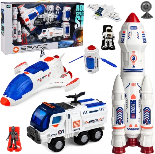 Velký vesmírný set: stanice, raketa, raketoplán, průzkumné vozidlo a astronauti