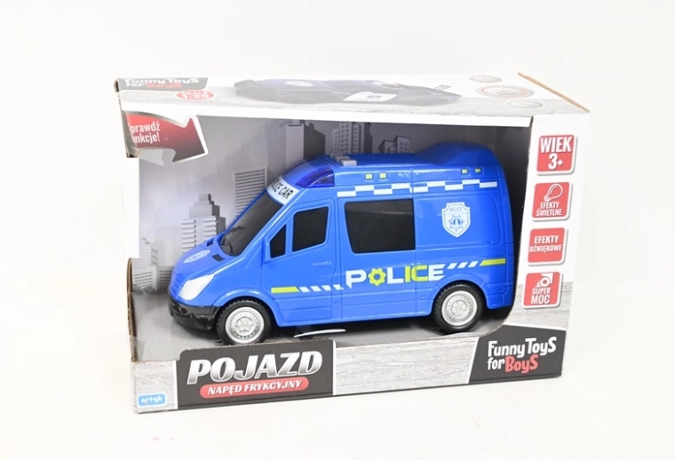 Policejní autobus na setrvační pohon se světly a zvuky