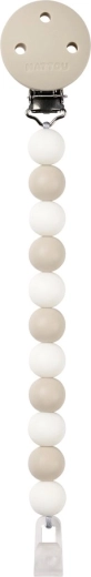 Nattou silikonový klip na dudlík clay/white (bez BPA)