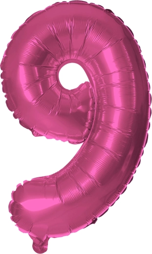 Fóliový balónek číslice 9 růžový 30 cm TORO
