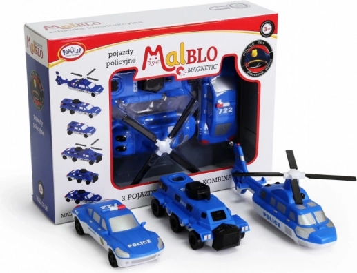 MalBlo magnetické policejní vozidla – kreativní stavebnice pro děti