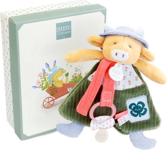 Plyšová kravička Aneth s úchytem na dudlík 19 cm